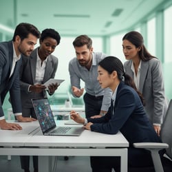 Freelance LLM / Generative AI Specialist im Projektteam bei der Arbeit