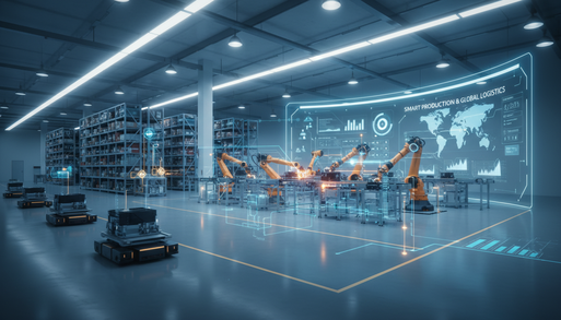 Interim Manager: automatisierte Logistikhalle mit Roboterarm