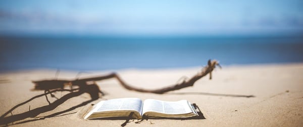 Bill Gates summer book tips: Open book on a beach