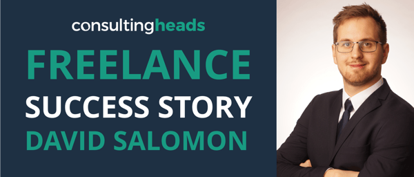 Freelance Success Story: Success-Story-Karte mit Porträt von David Salomon