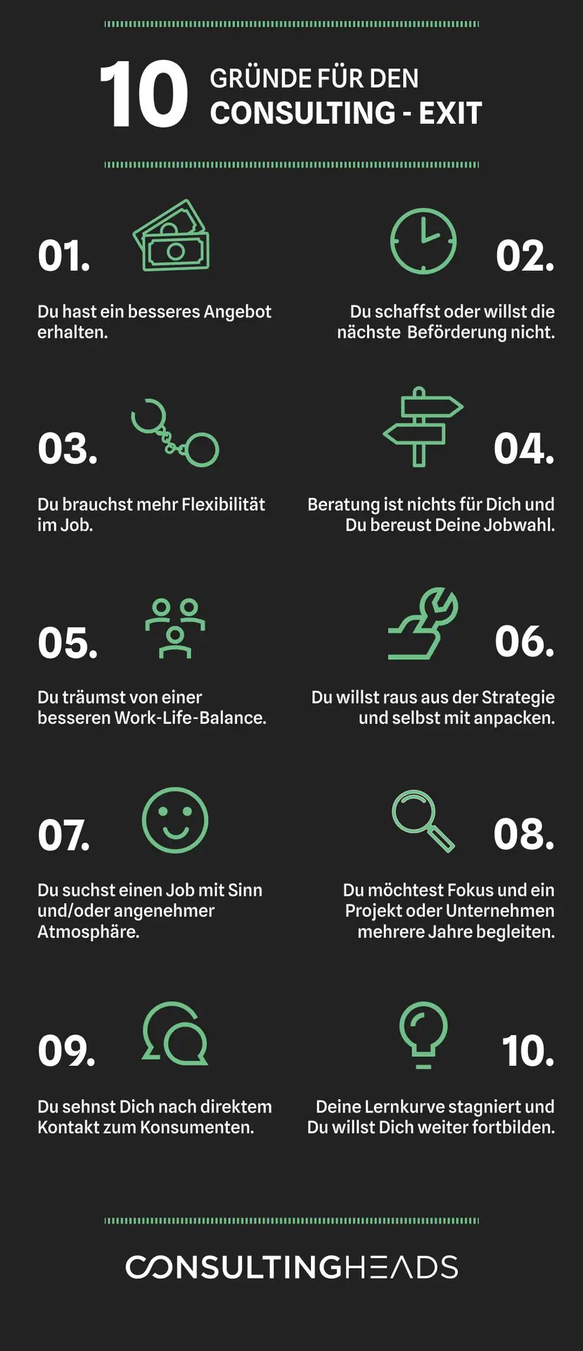 Gründe für den Consulting Ausstieg: Infografik – consultingheads
