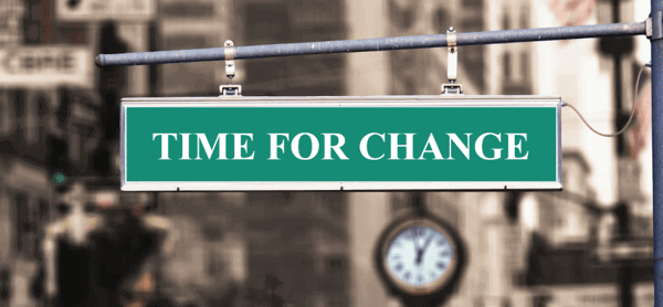 Career change in consulting: Street sign reading Time for Change