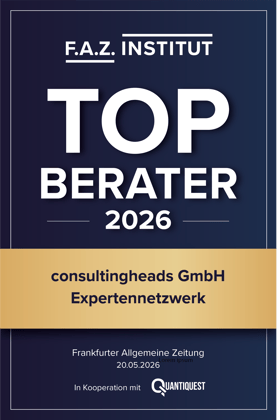 FAZ Institut TOP Consultants seal - award for consultingheads