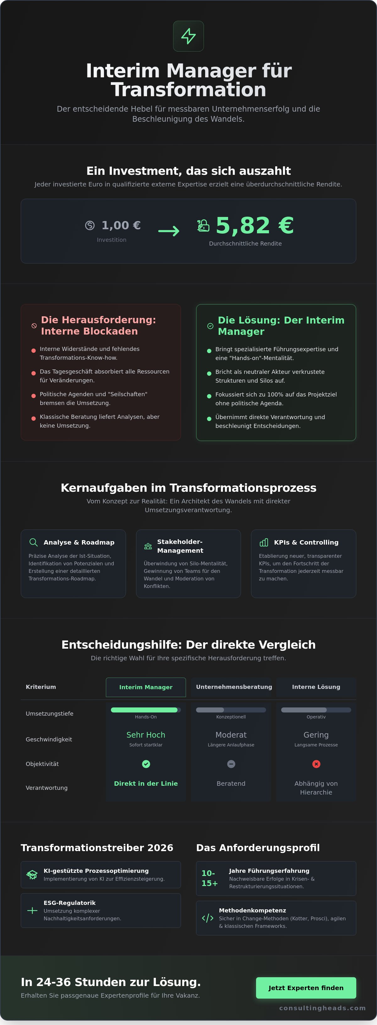Interim Manager für Transformation