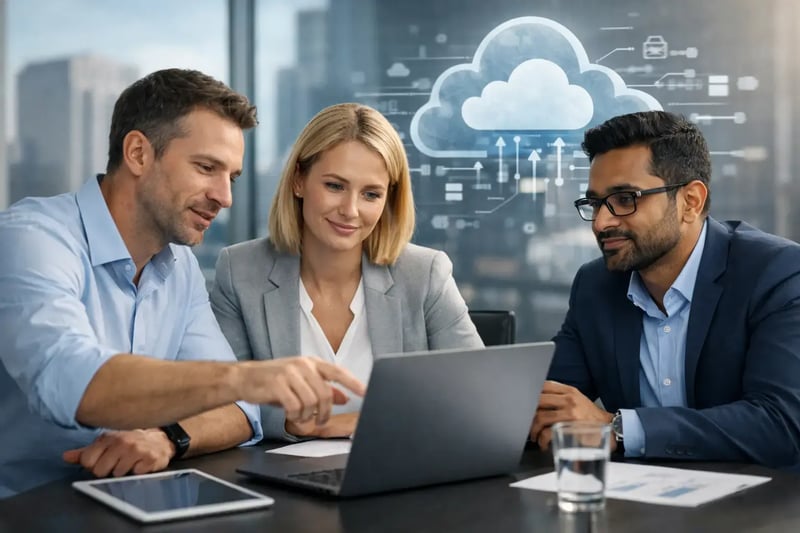 Entwicklungsteam bespricht die Umstellung seiner Zusammenarbeit