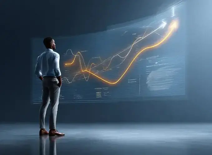 Auswertung der Wirkung strategischer Programme an einer Kennzahlenwand