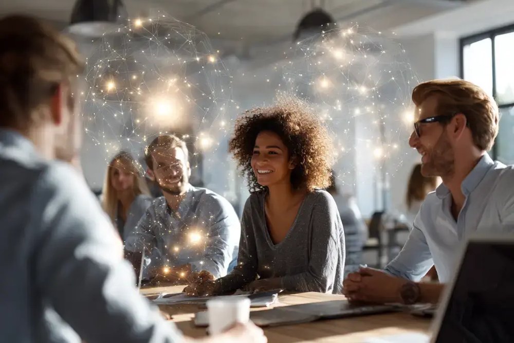 Beratungsgespräch zur Aufstellung der Personalfunktion in einem hellen Büro