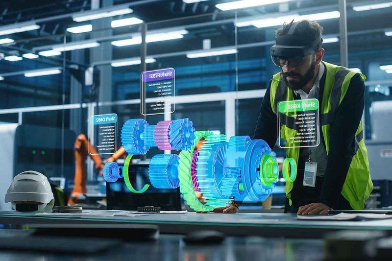 Ingenieur arbeitet an einem digitalen Anlagenmodell
