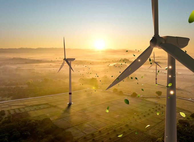 Windpark als Sinnbild für Anwendungen bei Energieversorgern
