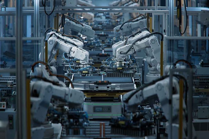 Roboterfertigung in der Automobilzulieferindustrie