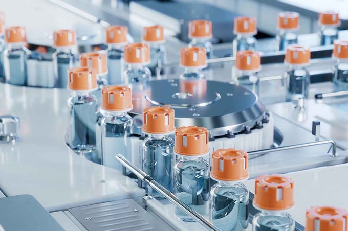 Filling line in pharmaceutical production