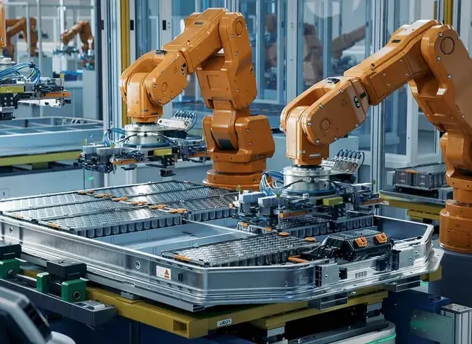 Digitale Transformation in Industrie und Produktion – Roboterzelle in der Fertigung