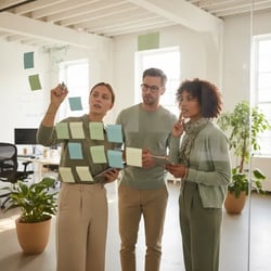 Freelance AI Governance Consultant im Projektteam bei der Arbeit