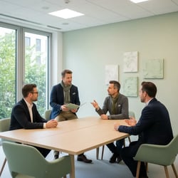 Freelance Account Executive im Projektteam bei der Arbeit