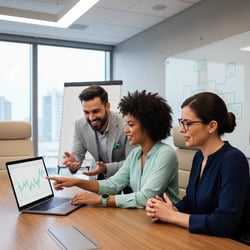 Freelance Commercial Due Diligence Spezialist im Projektteam bei der Arbeit