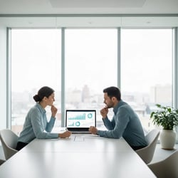 Freelance Debt-Restructuring-Berater Team bei der Arbeit
