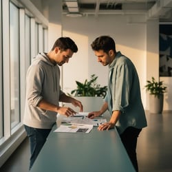 Freelance Deep Learning Engineer im Projektteam bei der Arbeit