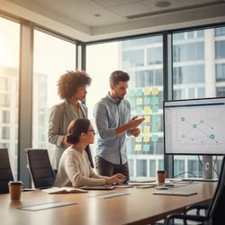 Freelance Digital Forensics Analyst im Projektteam bei der Arbeit