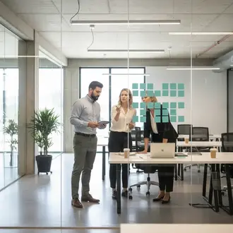 Freelance Energiemanager Facility im Projektteam bei der Arbeit