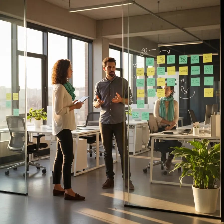 Freelance Geschäftsmodell-Berater (Business Model Innovation) Team bei der Arbeit