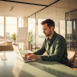Freelance Green Finance Spezialist im Projektteam bei der Arbeit