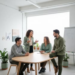Freelance HR Compliance Manager im Projektteam bei der Arbeit
