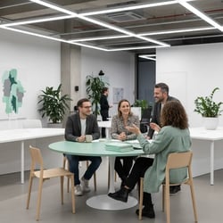 Freelance HR Transformation Berater im Projektteam bei der Arbeit