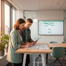 Freelance Kanban Coach im Projektteam bei der Arbeit