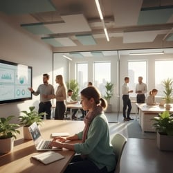 Freelance Klimastratege im Projektteam bei der Arbeit