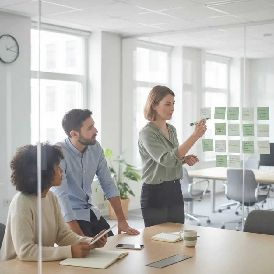 Freelance Kostenanalyse-Berater Team bei der Arbeit