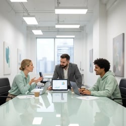 Freelance Kreditanalyst Team bei der Arbeit