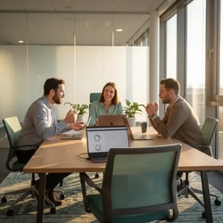Freelance Lagerlogistik-Experte im Projektteam bei der Arbeit
