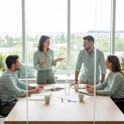 Freelance Market Research Consultant im Projektteam bei der Arbeit