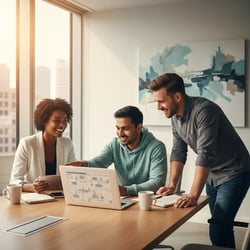 Freelance Network Engineer im Projektteam bei der Arbeit