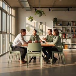 Freelance Operational Excellence Consultant im Projektteam bei der Arbeit