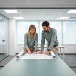 Freelance Projektingenieur im Projektteam bei der Arbeit