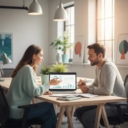 Freelance SaaS Sales Specialist im Projektteam bei der Arbeit