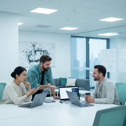 Freelance Software Architekt im Projektteam bei der Arbeit
