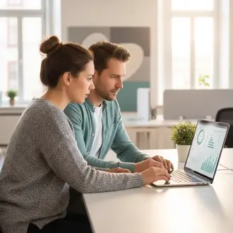 Freelance Transportmanager im Projektteam bei der Arbeit
