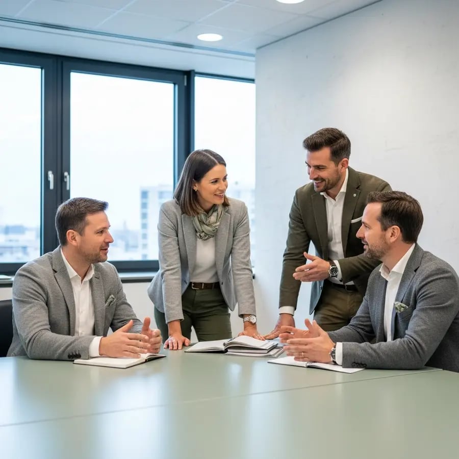 Freelance Unternehmensverkauf Berater Team bei der Arbeit