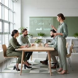Freelance agiler Projektmanager im Projektteam bei der Arbeit