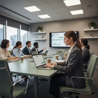 Freelance-Risikoanalyst Bank Team bei der Arbeit