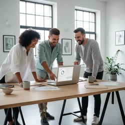Interim Einkaufsleiter im Projektteam bei der Arbeit