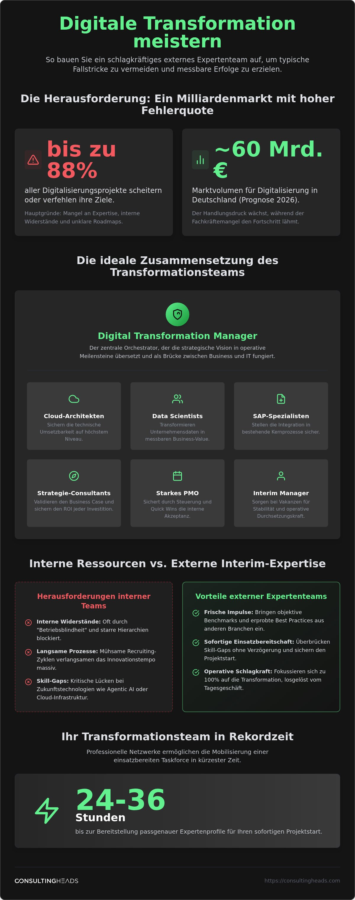 Externes team für digitale transformation aufbauen