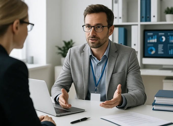Advisory conversation inside a mid-sized company