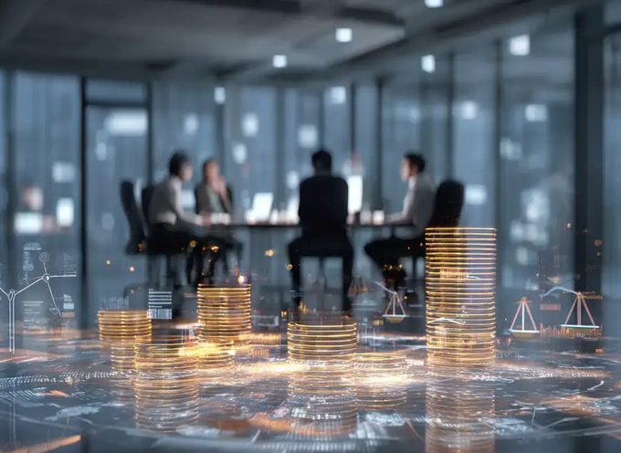 Fachleute aus Finanzdienstleistung und Versicherung arbeiten mit umfangreichen Kennzahlenmodellen